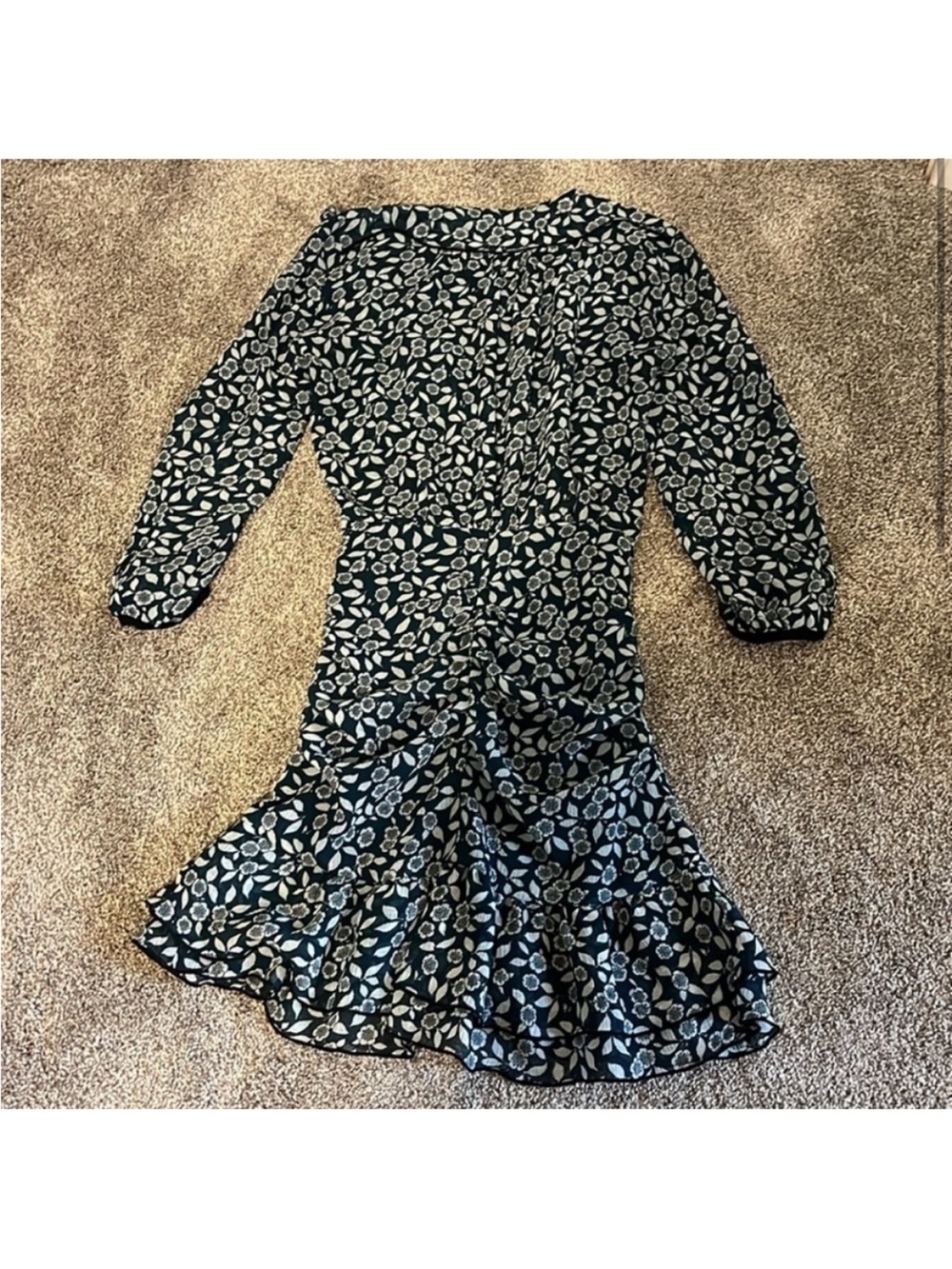 ba&sh Blue Floral Ruffle Mini Dress - Picture 3 of 5